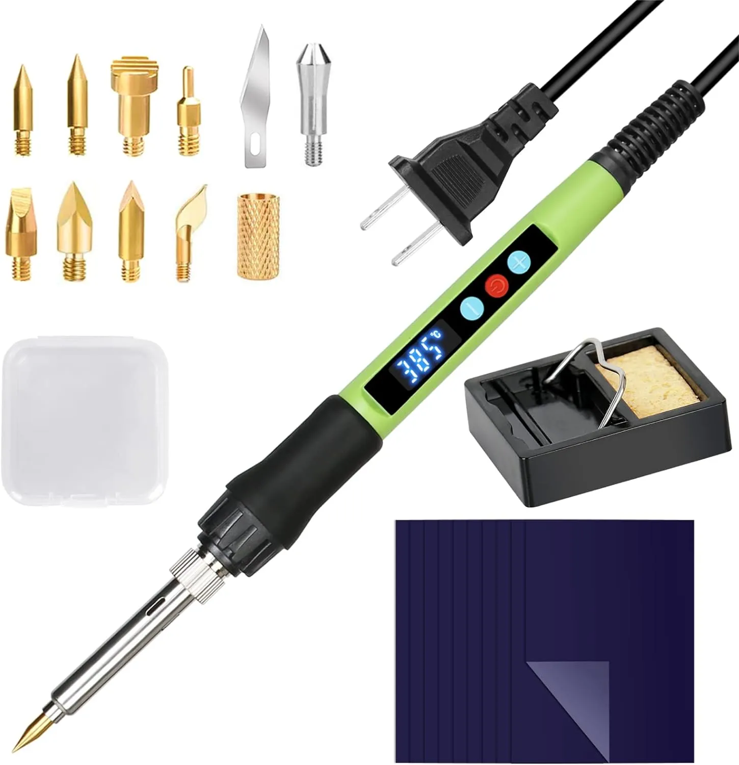 Wood Burning kit, 100W Professional WoodBurning Pen Tool, DIY Creative Tools with LED Display Adjust Temp Switch 180~500℃,Wood Burner for Embossing,Carving,Pyrography,Suitable for Beginners,Adults
