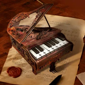 Wooden Assembled Finger Piano 3D Wooden Puzzle for Adults Miniature Creative Violin Playable Teenagers Gift