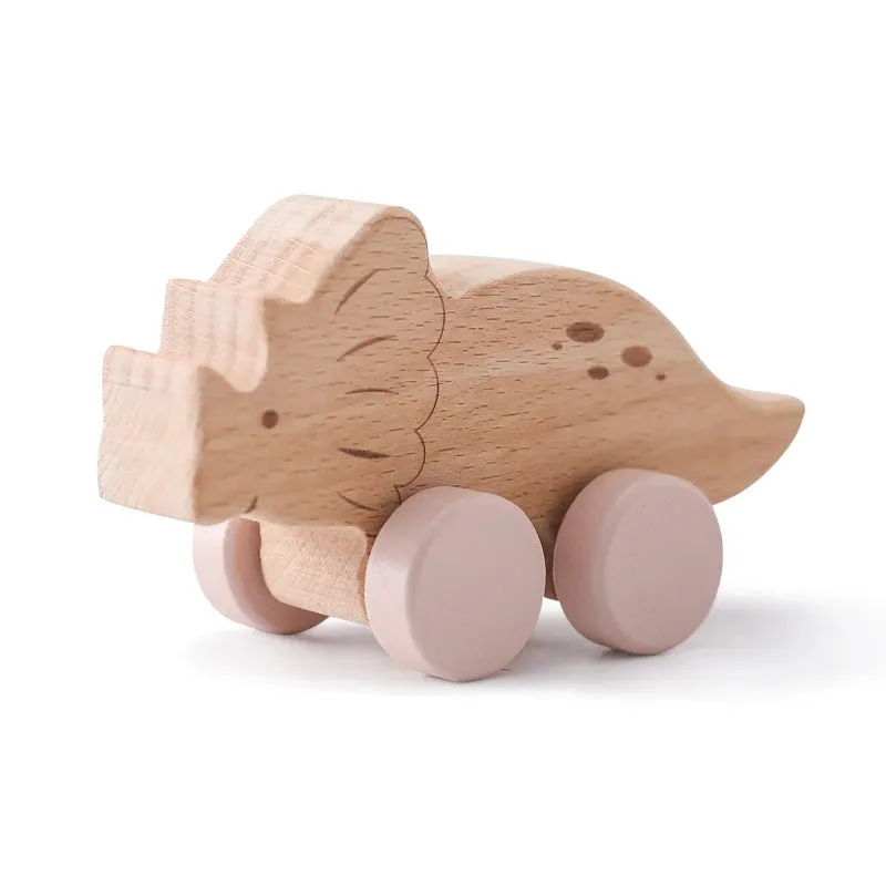 Wooden Dinosaur Car Toy