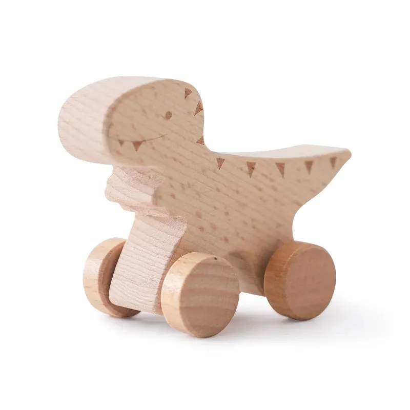 Wooden Dinosaur Car Toy