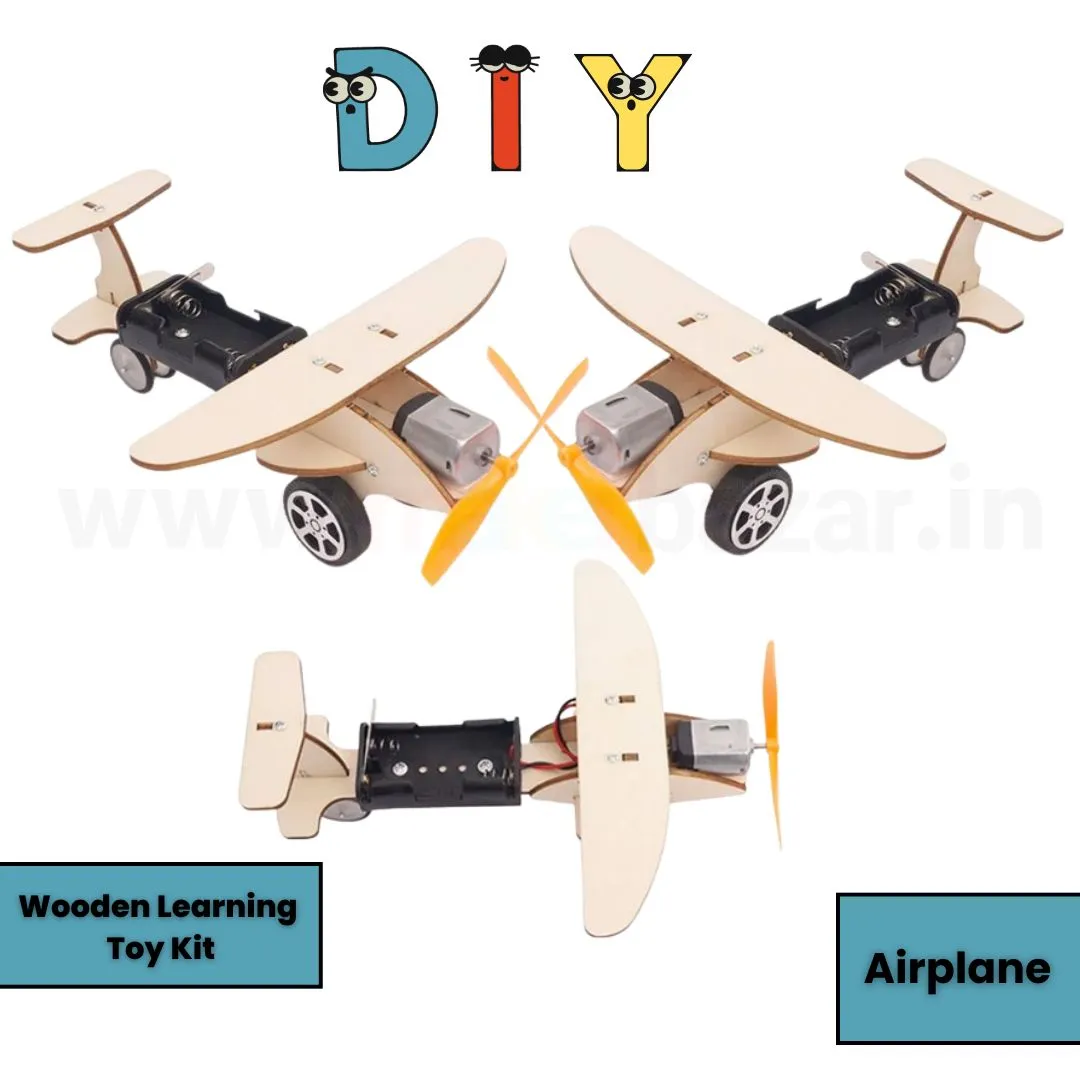 Wooden DIY Aero-Plane Learning Toy Science Kit