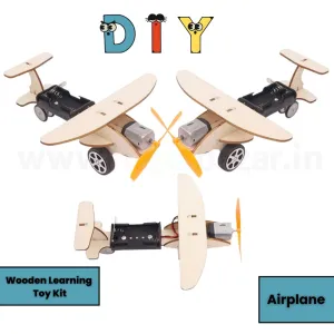 Wooden DIY Aero-Plane Learning Toy Science Kit