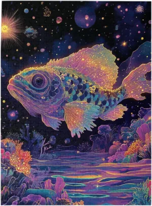 Wooden Jigsaw Puzzle 500 pcs,Strange Fish from Deep Sea Organisms,Adult Puzzles Game,Every Piece is Unique,Relieve Stress and Enjoy The Fun of Solving Puzzles,Brain Challenge