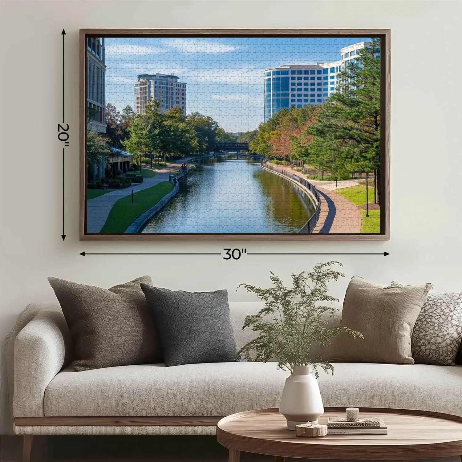 Wooden Jigsaw Puzzles for Adults 1000 Pieces A View The Waterway Texas Fun and Challenging Board Puzzles Large Educational Game Kids Toys Gift Home Decor