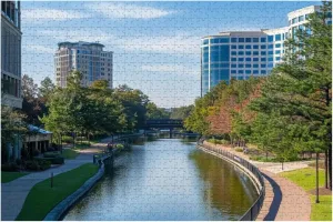 Wooden Jigsaw Puzzles for Adults 1000 Pieces A View The Waterway Texas Fun and Challenging Board Puzzles Large Educational Game Kids Toys Gift Home Decor