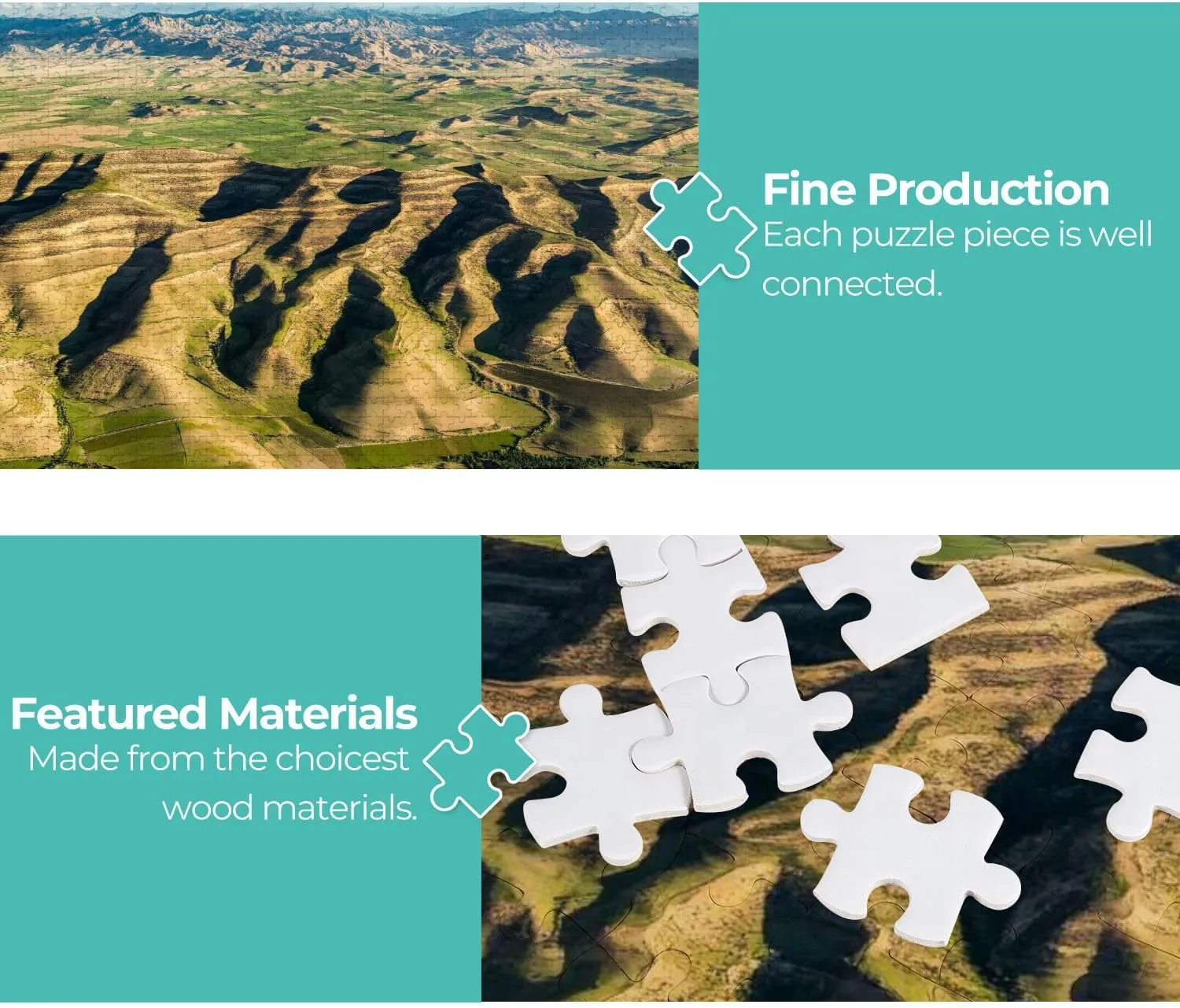 Wooden Jigsaw Puzzles for Adults 1000 Pieces Aerial Photos Mountains grasslands Roads China Fun and Challenging Board Puzzles Large Educational Game Kids Toys Gift Home Decor