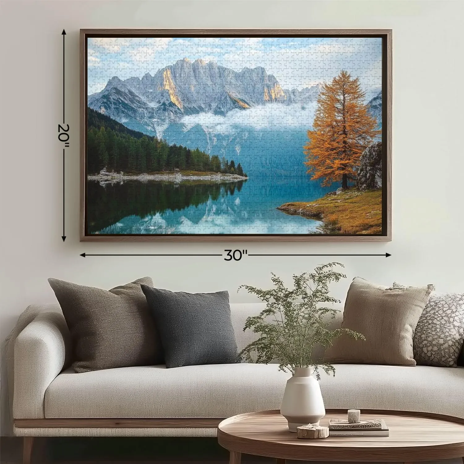 Wooden Jigsaw Puzzles for Adults 1000 Pieces Beautiful Morning Scene Alpine Peaks Reflecting Tranquil Mountain Lake Fun and Challenging Board Puzzles Large Educational Game Kids Toys Gift Home Decor