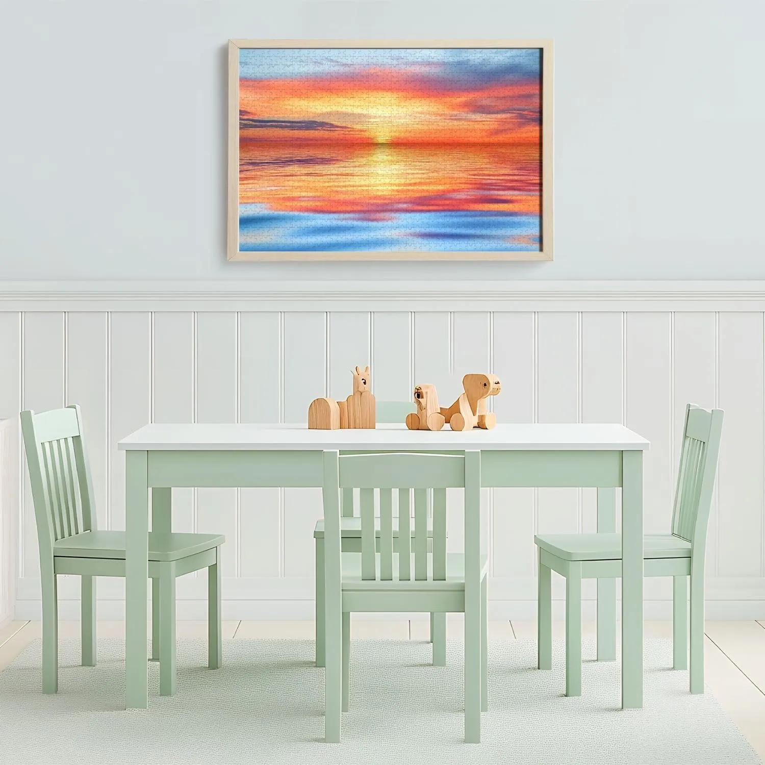 Wooden Jigsaw Puzzles for Adults 1000 Pieces Sunset Sky Reflected Water Fun and Challenging Board Puzzles Large Educational Game Kids Toys Gift Home Decor