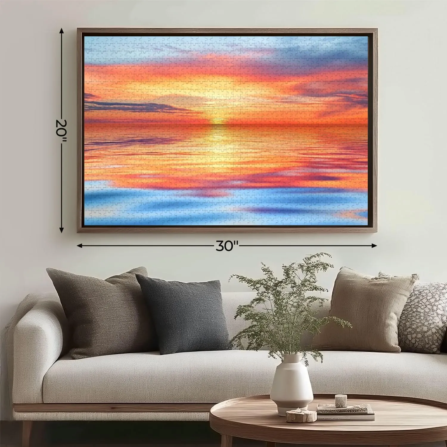Wooden Jigsaw Puzzles for Adults 1000 Pieces Sunset Sky Reflected Water Fun and Challenging Board Puzzles Large Educational Game Kids Toys Gift Home Decor