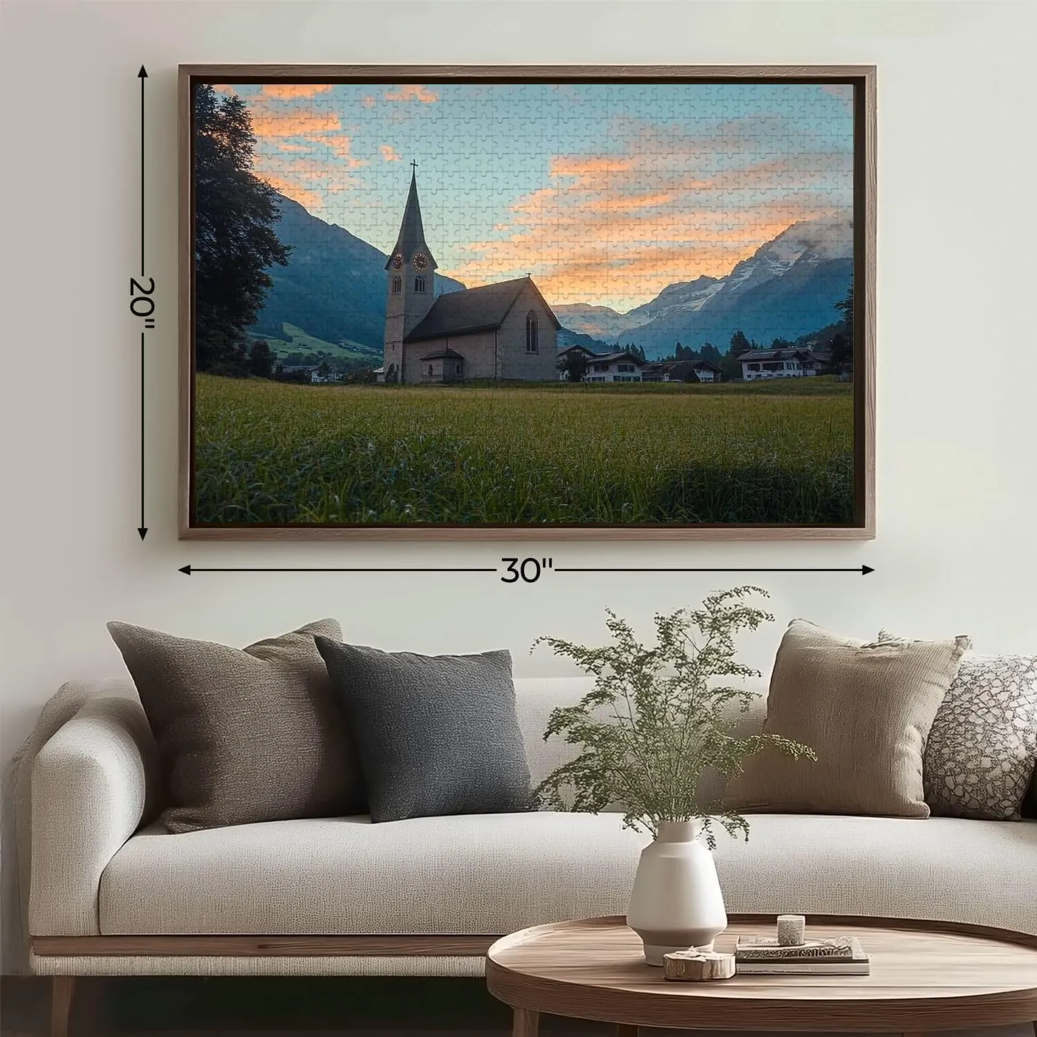 Wooden Jigsaw Puzzles for Adults 1000 Pieces Switzerland Countryside Scenery Alpine rurals Pictures Fun and Challenging Board Puzzles Large Educational Game Kids Toys Gift Home Decor