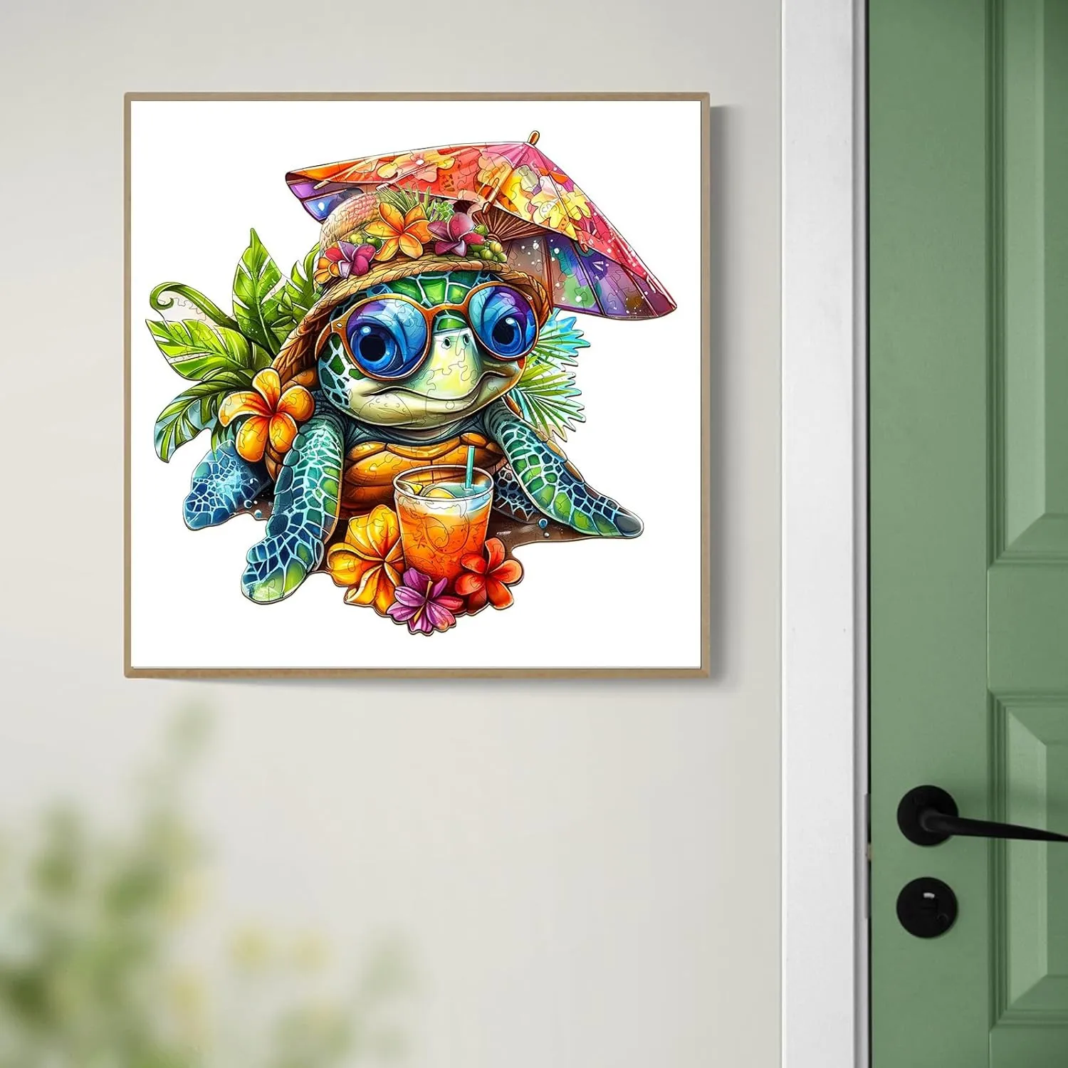 Wooden Puzzle for Adults-230PCS Beach Turtle Wooden Puzzle Unique Shape Advanced Wooden Jigsaw Puzzle for Adult, Wood Puzzles,Challenge Wooden Jigsaw Puzzle (L-13.4 * 12.7in-230pcs)
