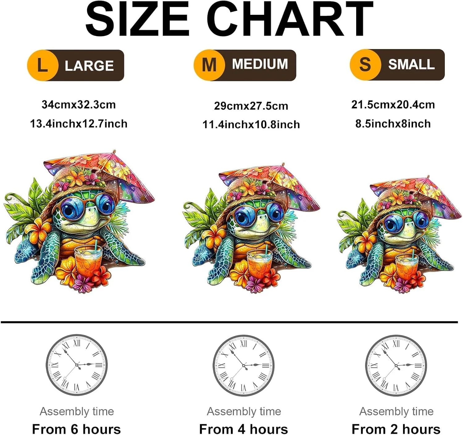 Wooden Puzzle for Adults-230PCS Beach Turtle Wooden Puzzle Unique Shape Advanced Wooden Jigsaw Puzzle for Adult, Wood Puzzles,Challenge Wooden Jigsaw Puzzle (L-13.4 * 12.7in-230pcs)