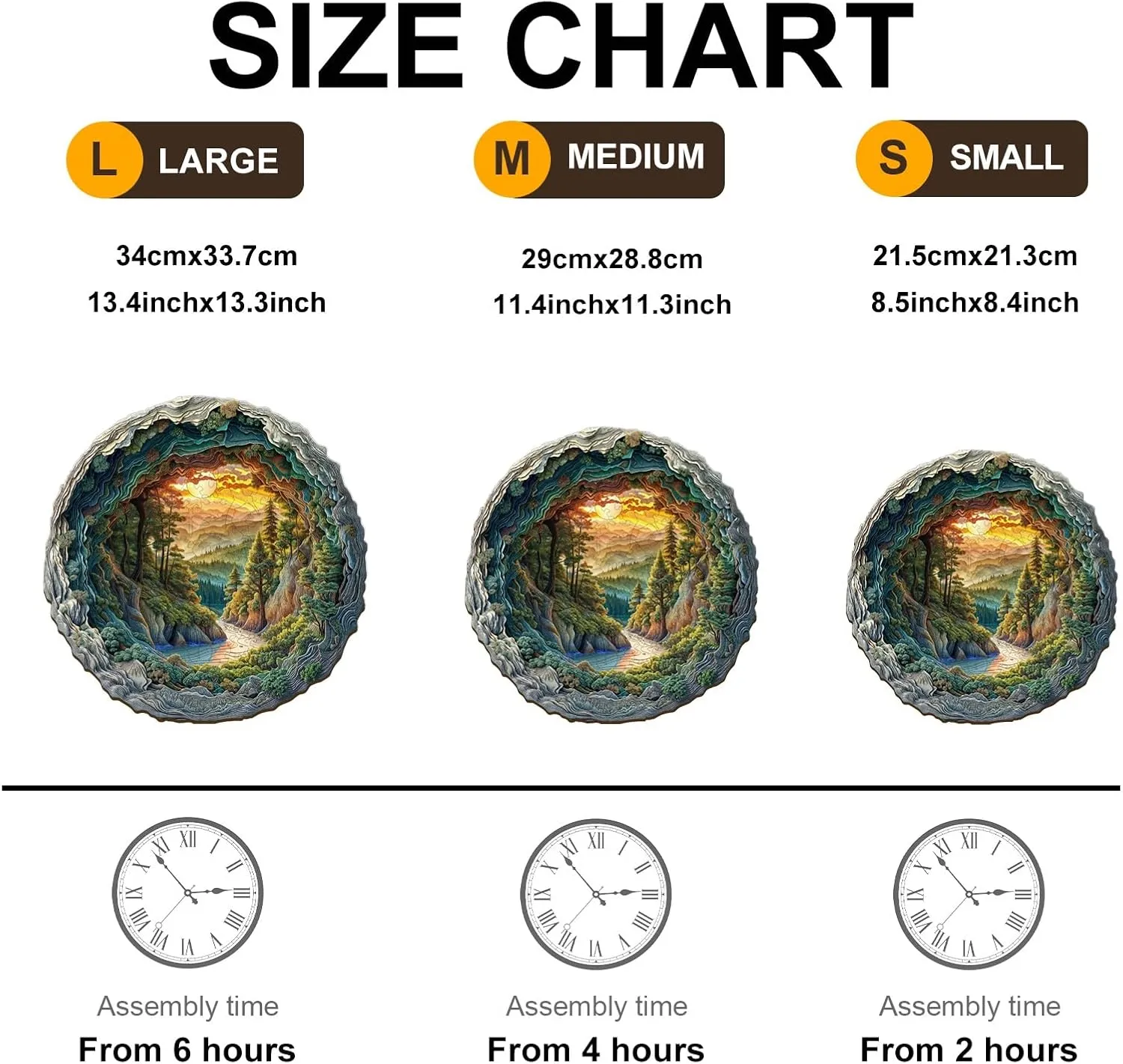 Wooden Puzzle for Adults-3D Vision Effect Cave Forest Wooden Puzzle Unique Shape Advanced Wooden Jigsaw Puzzle for Adult, Wood Puzzles,Challenge Wooden Jigsaw Puzzle (13.4 * 13.3in-300pcs)