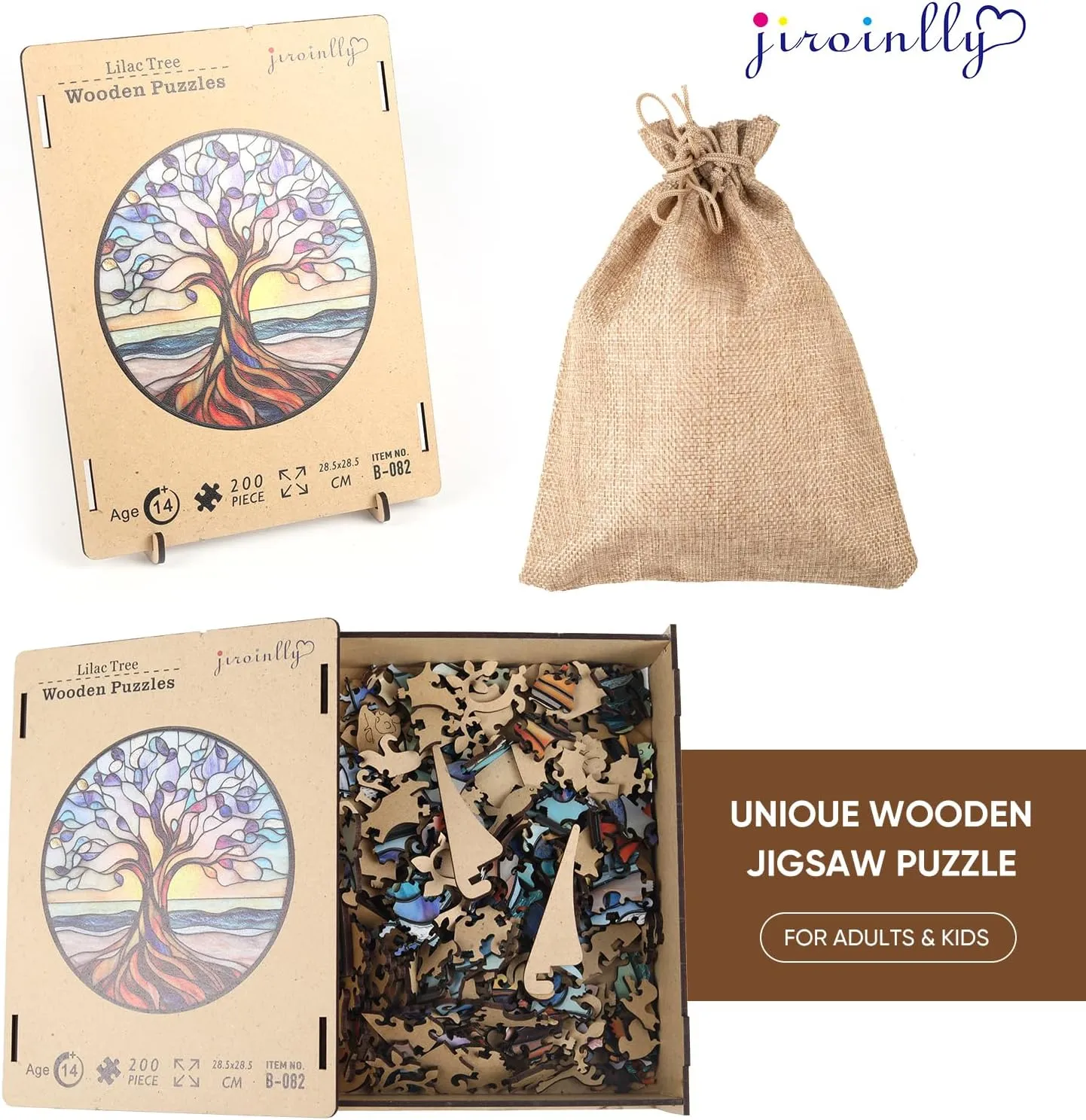 Wooden Puzzle for Adults, Seaside Tree of Life Puzzles for Adults, Unique Shaped Challenge Puzzle, Beautiful Package, Best Gift Toys for Family Friends, Brain Games Medium 11.2x11.2in