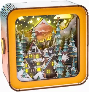 Wooden Puzzles 3D LED Night Light, Portable Art Lamp Birthday Gifts, DIY Puzzle Toy, Home Desk Decor Family Game, Valentines Day Gift (Unassembled)