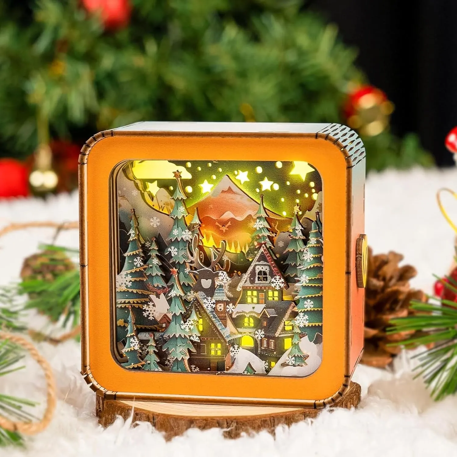 Wooden Puzzles 3D LED Night Light, Portable Art Lamp Birthday Gifts, DIY Puzzle Toy, Home Desk Decor Family Game, Valentines Day Gift (Unassembled)
