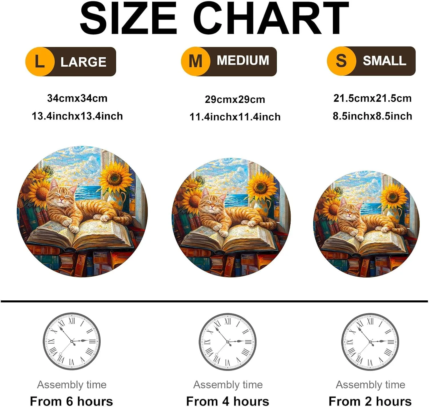 Wooden Puzzles for Adults, Wooden Jigsaw Puzzles for Adults Kids, Lazy Orange Cat Unique Shaped Wood Puzzles Adult, Creative Birthday Gifts for Friends Family Game (11.4 * 11.4in 200pcs)