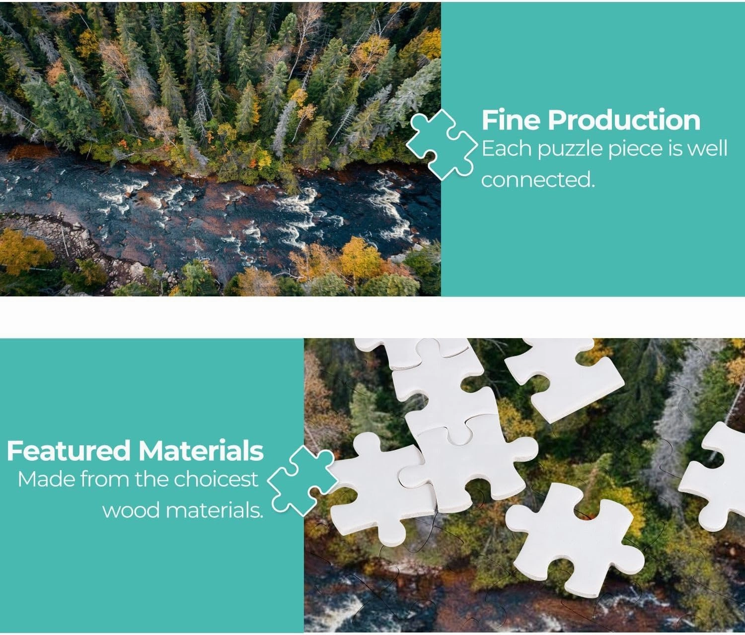 Wooden Jigsaw Puzzles for Adults 1000 Pieces Aerial View Forest Nature Autumn Season Quebec Canada Fun and Challenging Board Puzzles Large Educational Game Kids Toys Gift Home Decor