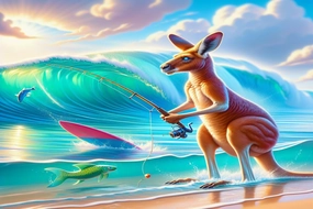 Wooden Jigsaw Puzzles for Adults 500 Piece Kangaroo Fishing in A Vibrant Seascape Challenging Family Leisure Toys Impossible Hard Difficult Kids Game Artistic DIY Puzzles for School Supplies