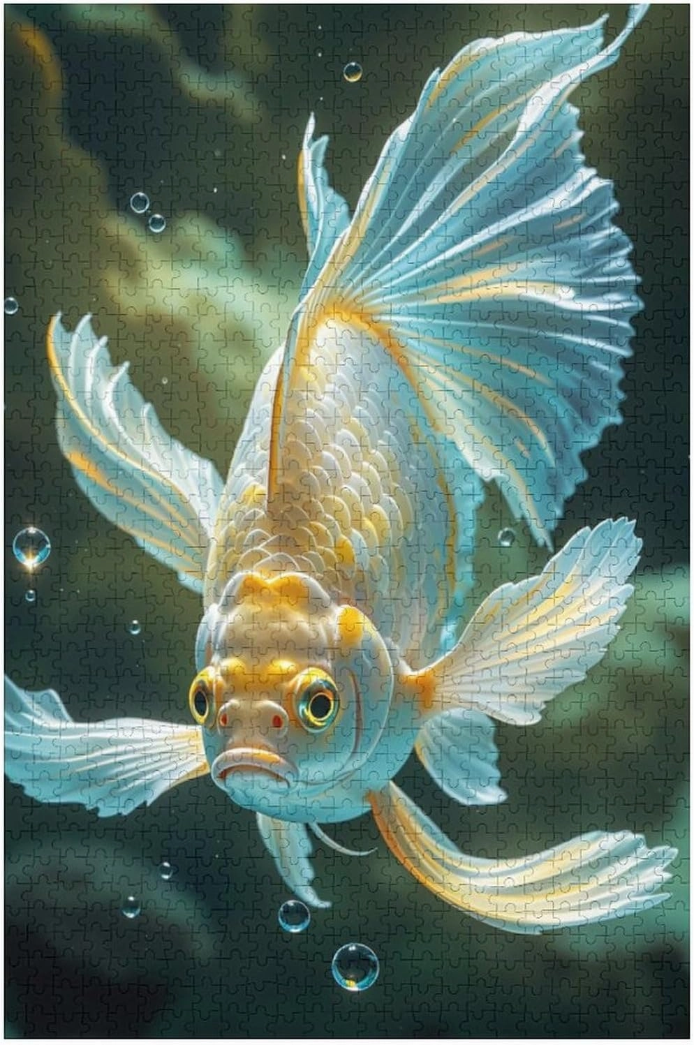 Wooden Puzzle - Beautiful Gold Fish Wooden Puzzles for Adults 1000 Pieces Challenge Puzzles，Educational Games，Family Puzzles，Unique Gifts for Wall Art ，Funny Puzzles