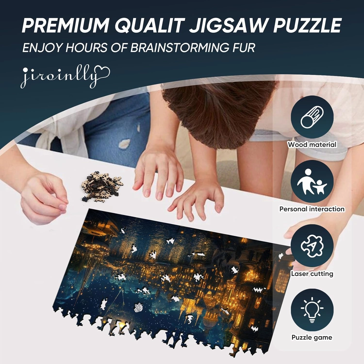 Wooden Puzzles for Adults 500 Piece, Hard Impossible Puzzles for Adults, Unique Shaped Landscape Painting Challenge Puzzle, Exquisite Packaging, Best Toys Gifts for Family Friends, Brain Games