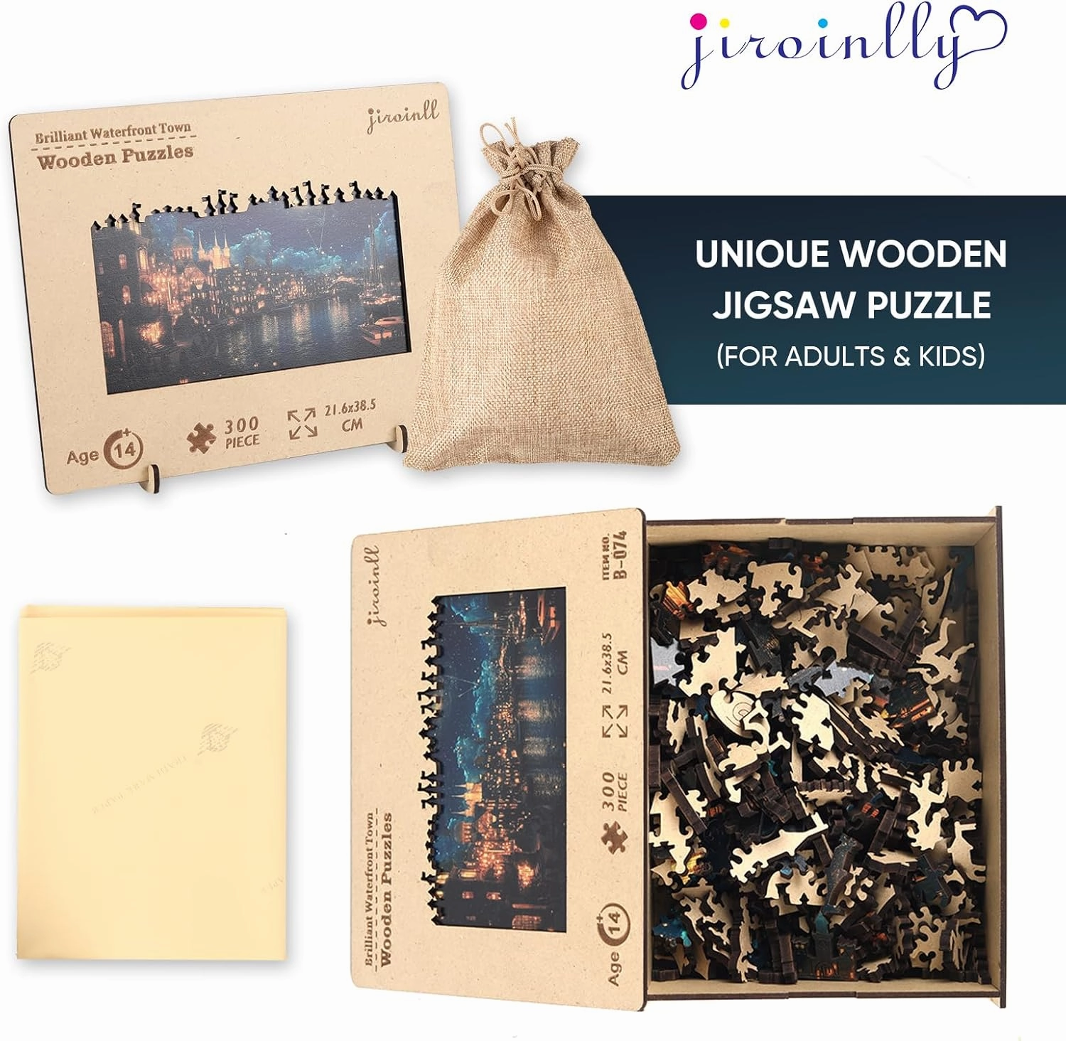 Wooden Puzzles for Adults 500 Piece, Hard Impossible Puzzles for Adults, Unique Shaped Landscape Painting Challenge Puzzle, Exquisite Packaging, Best Toys Gifts for Family Friends, Brain Games