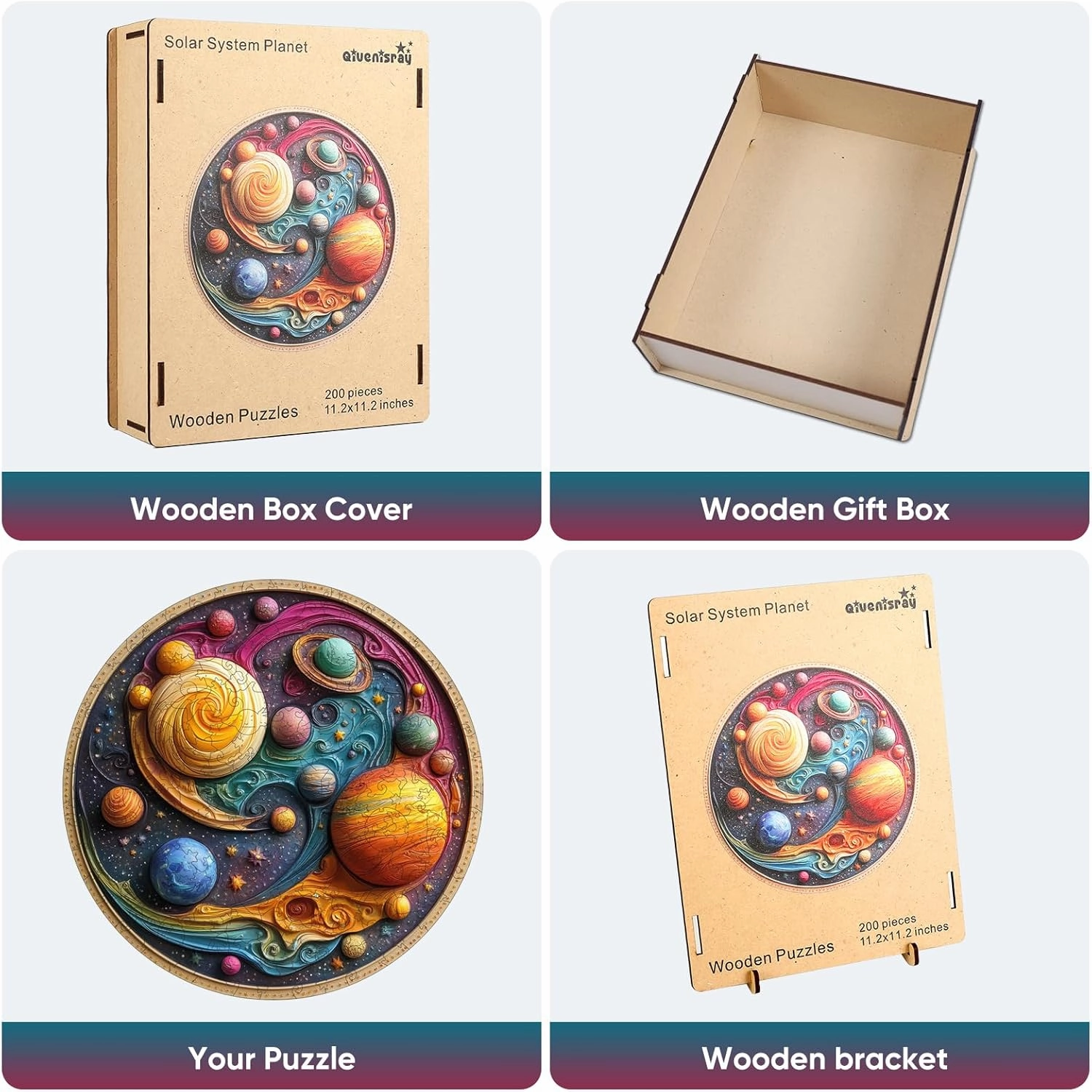Wooden Puzzles for Adults 500 Piece, Solar System Planet Wooden Jigsaw Puzzles, Royal, Unique Shape Adult Puzzles, Irregular Wood Puzzles Creative Gift for Adults Family Game(16.5 * 16.5 in)