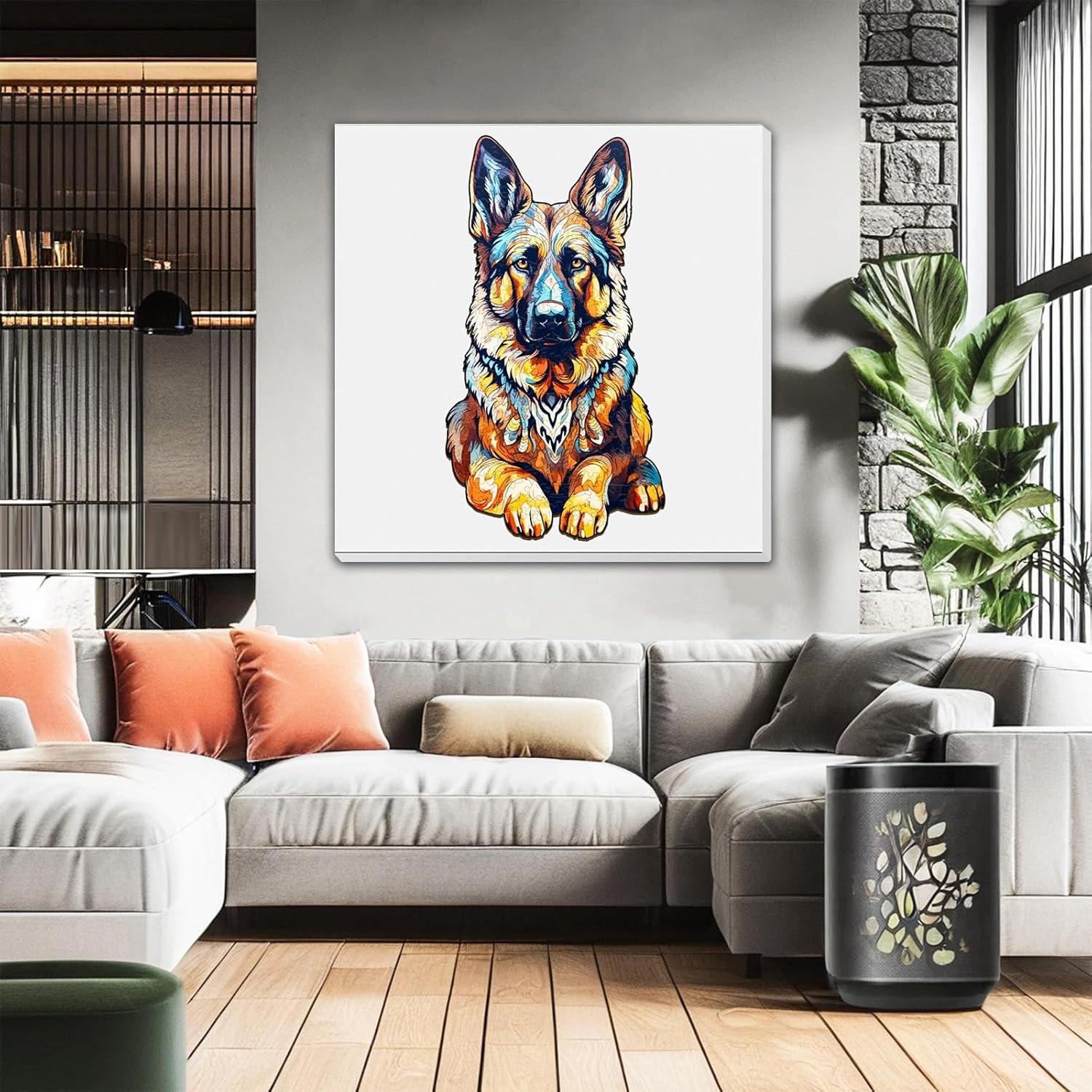 Wooden Puzzles for Adults - Unique Shaped Animal Jigsaw Puzzles - German Shepherd Puzzle - Fun Challenging Family Games Easter Birthday Gifts - Dog Puzzle Toys - 168pcs