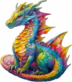 Wooden Puzzles for Adults and Kids, Dragon (L-280pcs) Wooden Jigsaw Puzzles, Unique Shaped Animal Wood Puzzles Adults and Kids Family Games 14 * 12in