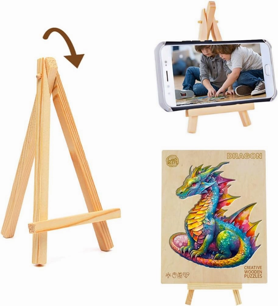 Wooden Puzzles for Adults and Kids, Dragon (L-280pcs) Wooden Jigsaw Puzzles, Unique Shaped Animal Wood Puzzles Adults and Kids Family Games 14 * 12in