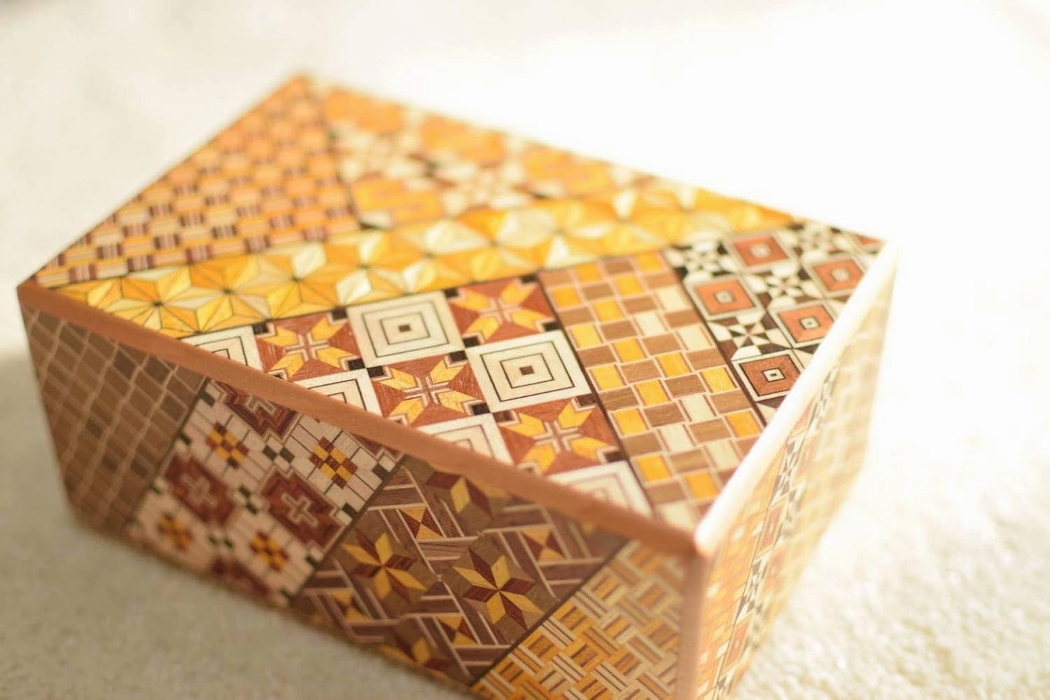 Wooden Secret Puzzle Box, 5 Sun 27 Steps, Japan Made, with Original Gift Box