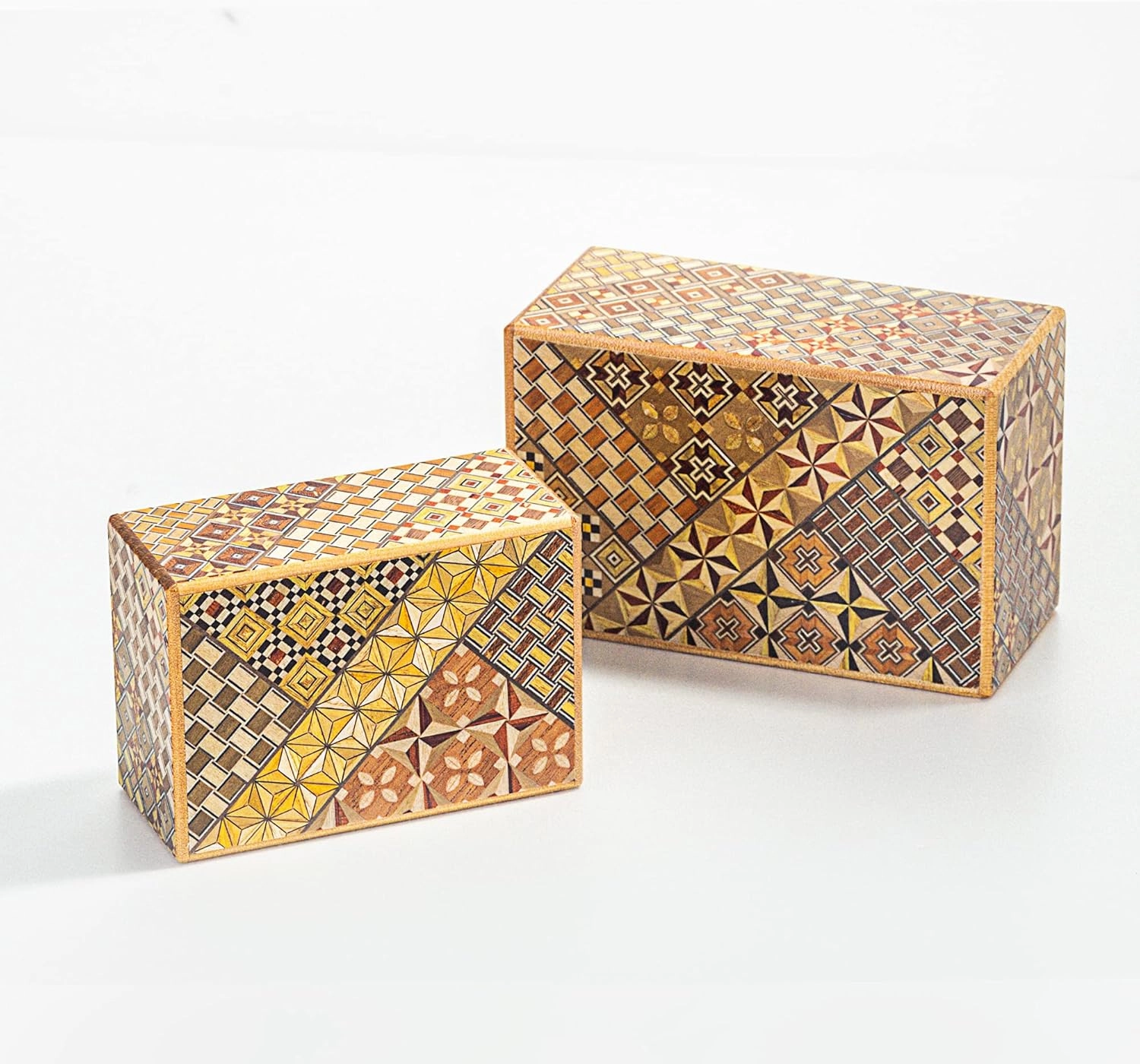 Wooden Secret Puzzle Box, 5 Sun 27 Steps, Japan Made, with Original Gift Box