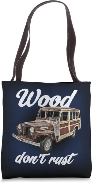 Woody Wagon,40s Station,Classic Hotrod,Vintage,distressed Tote Bag