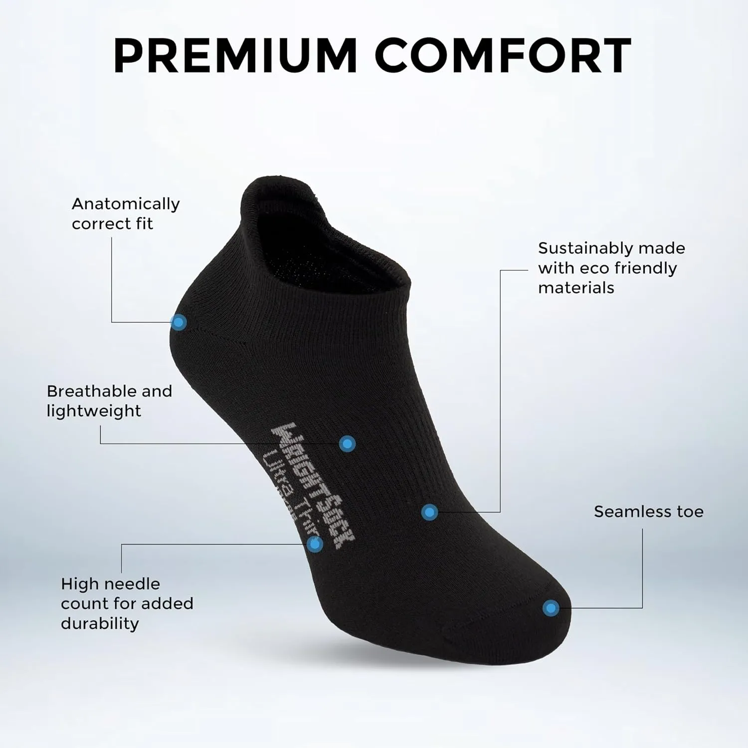 Wrightsock Ultra Thin Tab Running Socks for Men and Women - Athletics Socks with Moisture Regulation - American Made