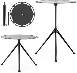YANTOO Aluminum Alloy Tripod Camping Table, Portable and Detachable, Adjustable Height with Carrying Bag, Suitable for Outdoor, Home, Picnic, BBQ. (Black)