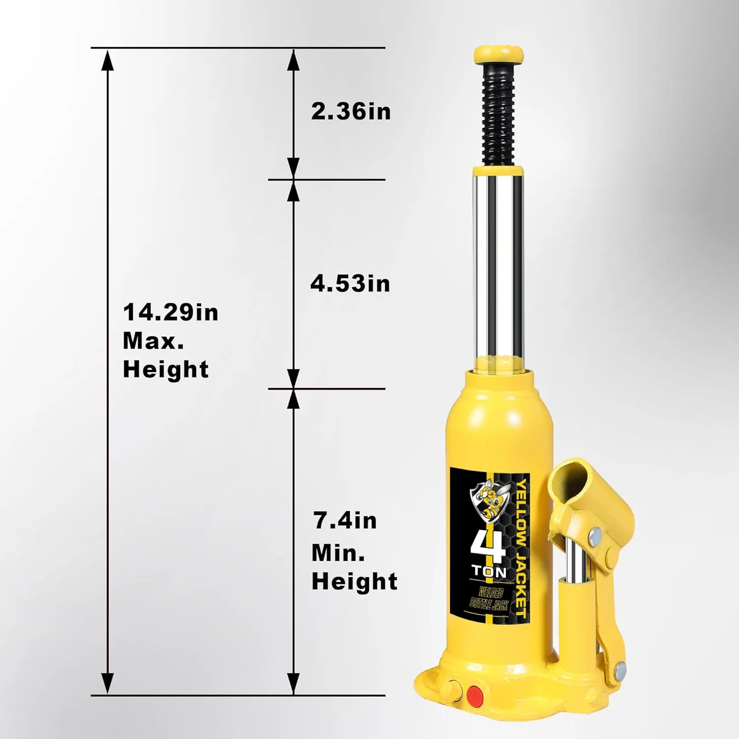 YELLOW JACKET 4 Ton Muti-Directional Welded Bottle Jack(8,000lb) with Carrying Case for Car, SUV, Auto Repair