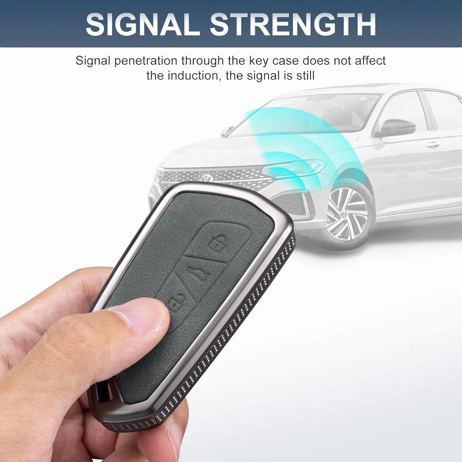 YO&YOYE Compatible withVW Volkswagen Key Fob Cover with Keychain Leather Key Protector