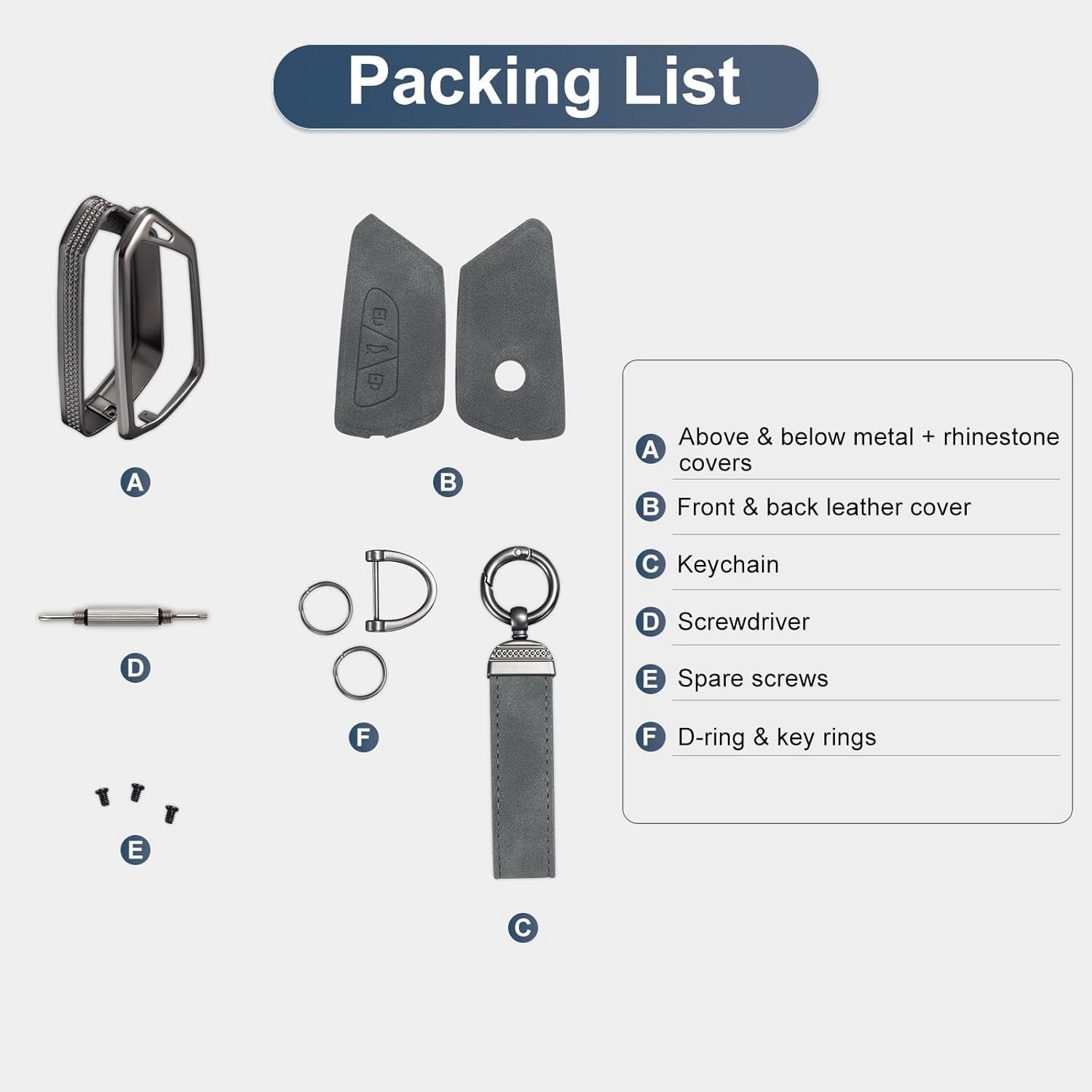 YO&YOYE Compatible withVW Volkswagen Key Fob Cover with Keychain Leather Key Protector