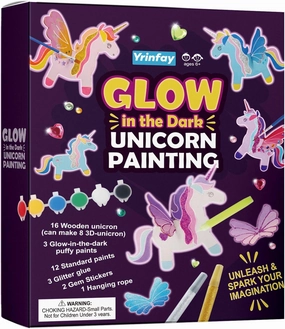 Yrinfay Glow in The Dark Unicorn Painting Kit - Arts and Crafts Easter Gifts for Kids 4-8 8-12 - Creative Cool Art Toys for Boys & Girls Ages 6 7 8 9 10 11 12 Years Old