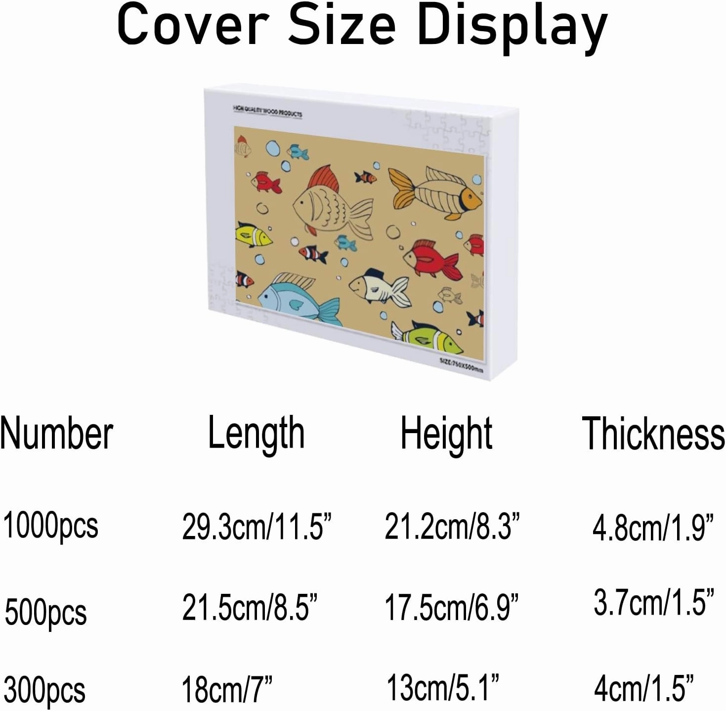 ZHONGJI Jigsaw Puzzle Colorful Cartoon Fish Educational Intellectual Decompressing Fun Game Artwork Fit Together Perfectly Adults Teens Kids 1000PCS