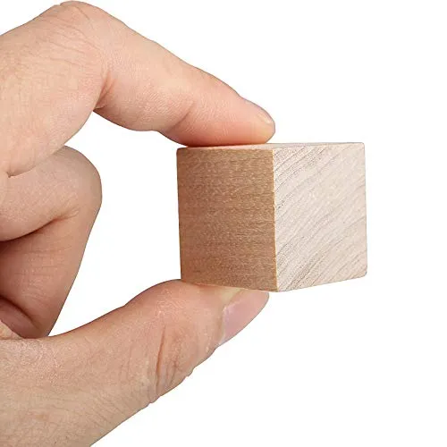 ZOENHOU 300 PCS 1 Inch Wooden Cubes, Premium Natural Solid Wood Unfinished Wooden Block Set for Painting Decorating Crafting DIY Projects
