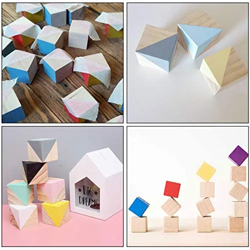 ZOENHOU 300 PCS 1 Inch Wooden Cubes, Premium Natural Solid Wood Unfinished Wooden Block Set for Painting Decorating Crafting DIY Projects