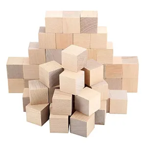 ZOENHOU 300 PCS 1 Inch Wooden Cubes, Premium Natural Solid Wood Unfinished Wooden Block Set for Painting Decorating Crafting DIY Projects