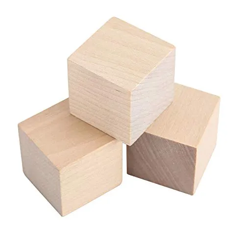 ZOENHOU 300 PCS 1 Inch Wooden Cubes, Premium Natural Solid Wood Unfinished Wooden Block Set for Painting Decorating Crafting DIY Projects